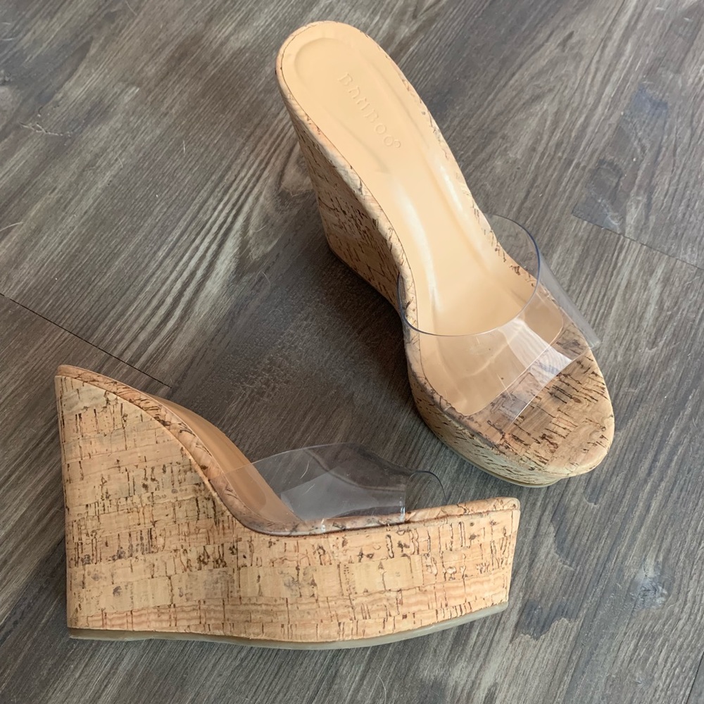Cork and clear wedges